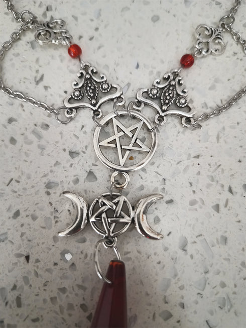 Triple Goddess Mystic Necklace (Blood)